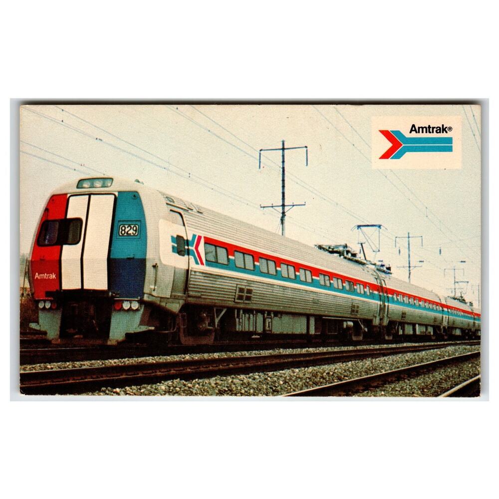 Vintage Amtrak Metroliner Electric Train Postcard - New Haven New York